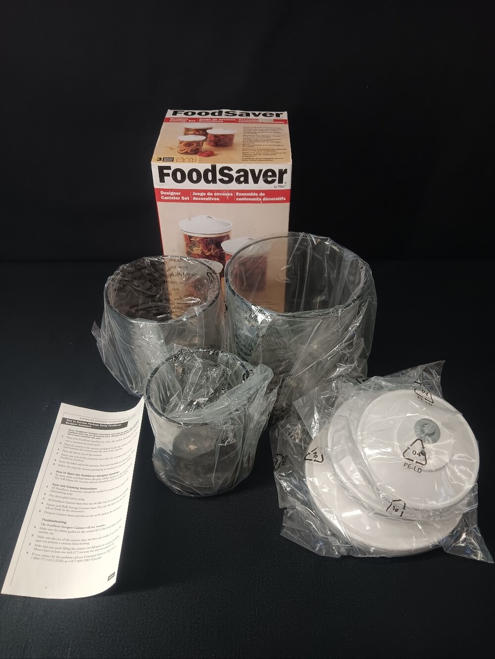 FoodSaver Snail Vacuum Seal Canister Container Set of 3 New